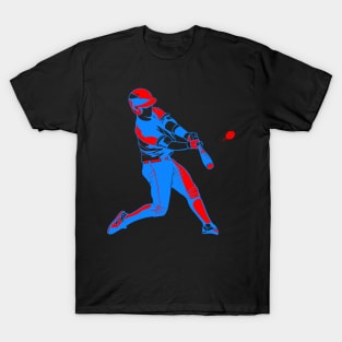 RED WHITE AND BLUE BASEBALL PLAYER T-Shirt